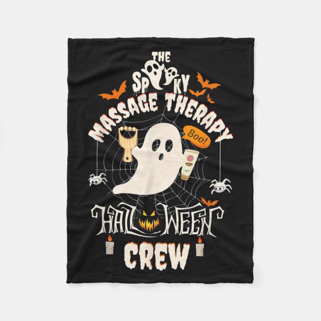 Spooky Mage Therapist Halloween Crew Lmt Therapy M Fleece Blanket (Front)