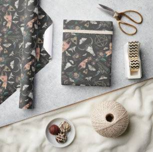 Spooky Magical Witch Pattern Wrapping Paper