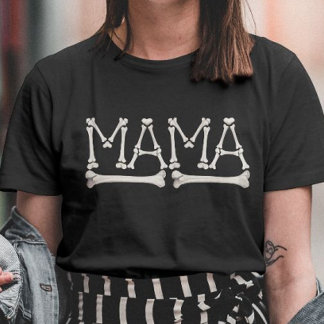 Spooky Mama Bones Funny Halloween T-Shirt