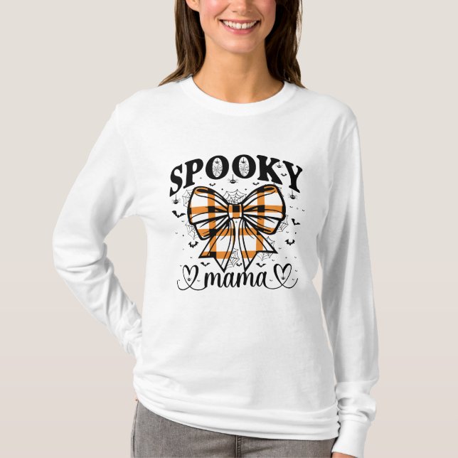 Spooky Mama – Cute Halloween for Moms T-Shirt (Front)