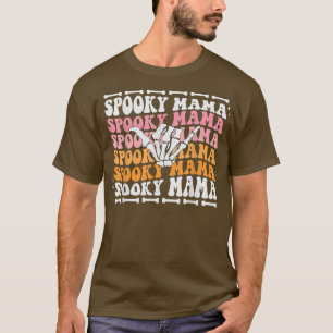 Spooky Mama Cute Retro Halloween Skeleton Party T-Shirt