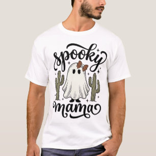 Spooky Mama Ghost Cactus Vintage Halloween Shirt_1 T-Shirt