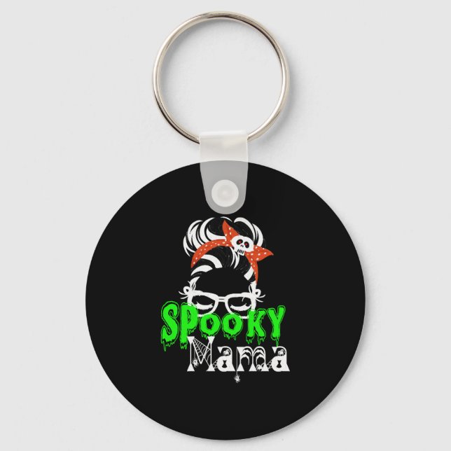 Spooky Mama , Halloween Funny , Spooky , Halloween Key Ring (Front)