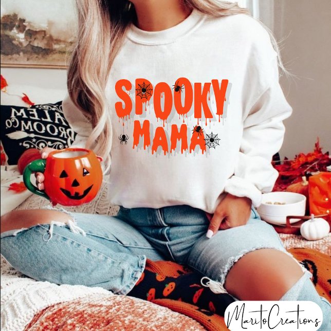 Spooky Mama Halloween sweatshirt, spooky season Sweatshirt (Creator Uploaded)