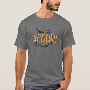 Spooky Mama Messy Bun Skull Halloween Costume Moms T-Shirt