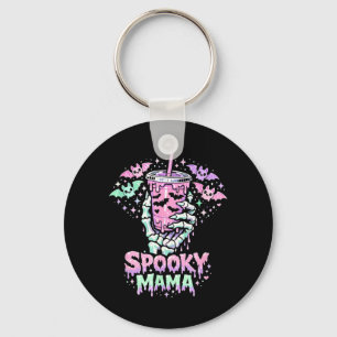 Spooky Mama Pastel Goth Skeleton Hand Coffee Mum Key Ring