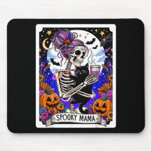 Spooky Mama Tarot Card Halloween Mum Skull Mama Mouse Pad