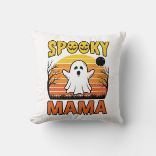 Spooky Mama Vintage Ghost Halloween Shirt Design_1 Cushion