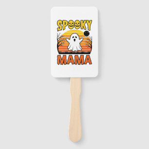 Spooky Mama Vintage Ghost Halloween Shirt Design_1 Hand Fan