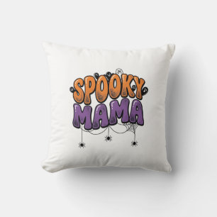 Spooky Mama Vintage Halloween Mum Shirt Design_1 Cushion