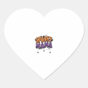 Spooky Mama Vintage Halloween Mum Shirt Design_1 Heart Sticker