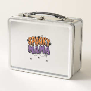 Spooky Mama Vintage Halloween Mum Shirt Design_1 Metal Lunch Box