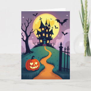 Spooky Manor Moonlit Night Card