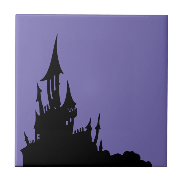 Spooky Mansion Halloween Ceramic Tile (Front)