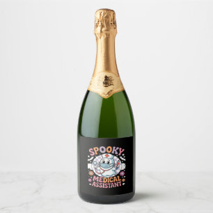 Spooky Medical Assistant Cute Halloween Essential  Sparkling Wine Label