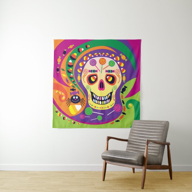 Spooky Meets Sweet Tapestry (In Situ)