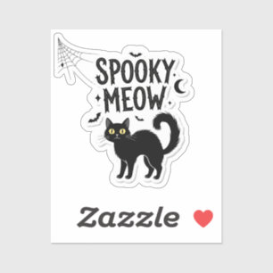 Spooky Meow – Halloween Cat Quote Vinyl Sticker