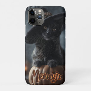 Spooky "Meowgic" Black Cat in a Witch Hat Case-Mate iPhone Case
