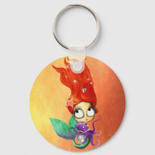 Spooky Mermaid with Octopus Key Ring