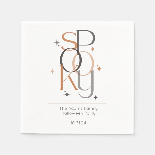 Spooky Minimal Retro Modern Aesthetic Halloween Napkin (Front)