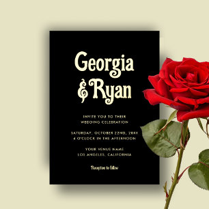 Spooky Minimalist Black Gothic Halloween Wedding