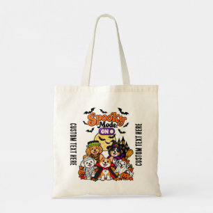 Spooky Mode ON Cute Dogs Halloween Custom Natural Tote Bag