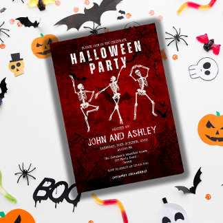 Spooky Modern Gothic Adult Halloween Costume Party Invitation