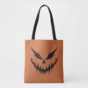 Spooky Monster Face Halloween Design Tote Bag