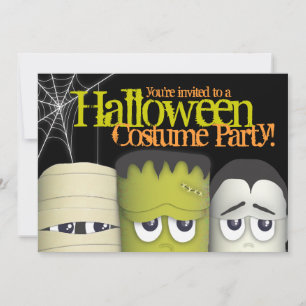 Spooky Monster & Friends Halloween Costume Party Invitation
