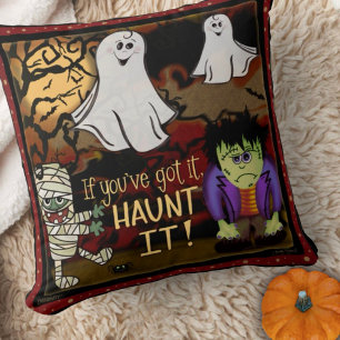 Spooky Monster Fun Mummy Cute Ghosts Halloween Cushion
