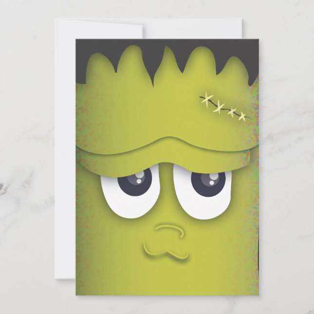 Spooky Monster Head Halloween Party Invitation (Front)