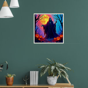 Spooky Moon Death's Call Design Poster