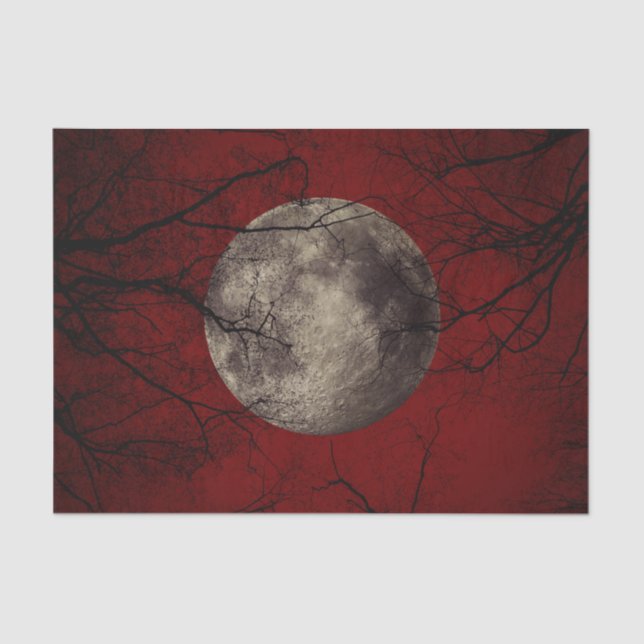 Spooky Moon Halloween Prints Tissue Paper (Front)