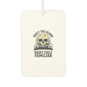 Spooky Moon Skull Halloween Graphic Shirt_1 Car Air Freshener
