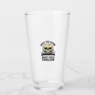 Spooky Moon Skull Halloween Graphic Shirt_1 Glass