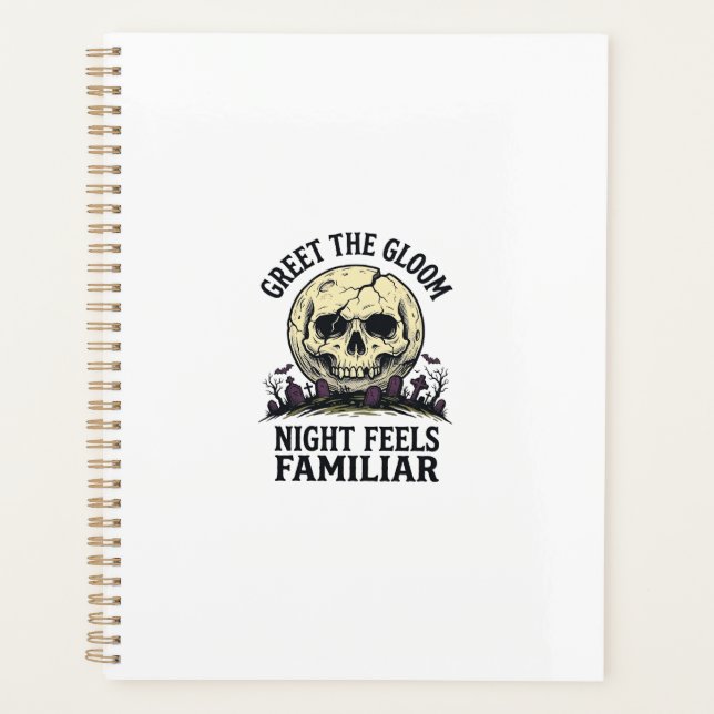 Spooky Moon Skull Halloween Graphic Shirt_1 Planner (Front)