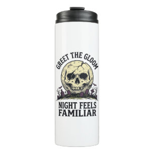 Spooky Moon Skull Halloween Graphic Shirt_1 Thermal Tumbler