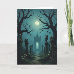 Spooky Moonlit Path Card
