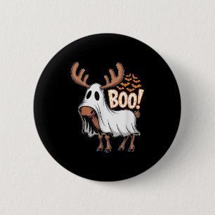 Spooky Moose Ghost Boo Costume Halloween Party  6 Cm Round Badge