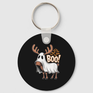 Spooky Moose Ghost Boo Costume Halloween Party Key Ring