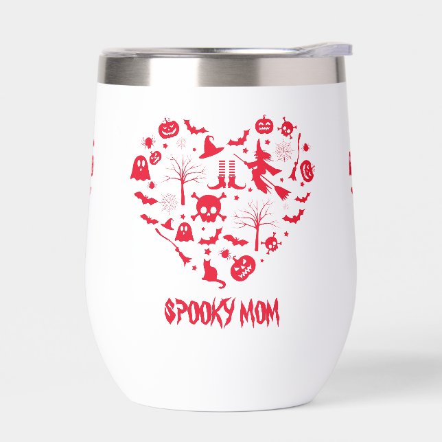 Spooky Mum Tumbler Drinking Glass (Left)