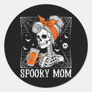Spooky Mum Vintage Halloween Spooky Mother Classic Round Sticker