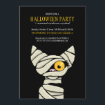 Spooky Mummy Cat Halloween Party Invitations<br><div class="desc">Design by Lisa Marie Robinson. Party Invites for Halloween Parties especially those which are having a Scariest Costume Contest. Design features a black cat with yellow eye wrapped in mummy bandages! Easily personalise with your own party information. Flat cards, envelopes included. Printed on recycled paper, other papers available. Copyright ©...</div>