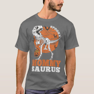 Spooky Mummy Saurus Dinosaur Skeleton T rex Pumpki T-Shirt