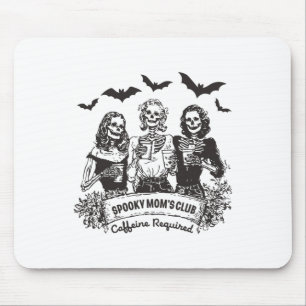 Spooky Mum's Club Caffeine Required Halloween Coff Mouse Pad
