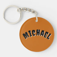 Spooky Name Keychain (Dark Orange & Black)