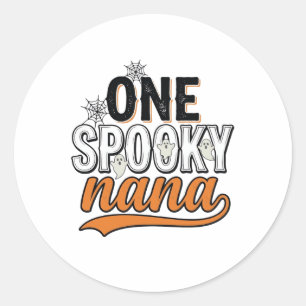 Spooky Nana Halloween Ghost Vintage Shirt Design_1 Classic Round Sticker