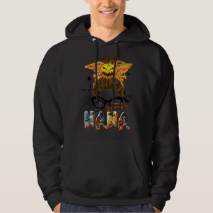Spooky Nana Halloween Messy Hair Woman Bun For Gra Hoodie