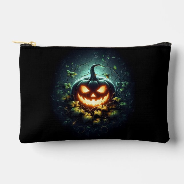 Spooky nature glowing Halloween pumpkin Accessory Pouch (Front)
