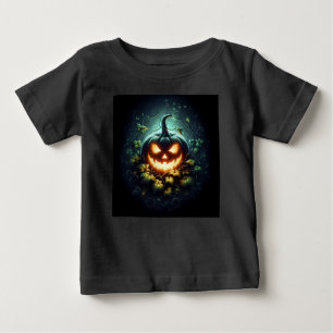 Spooky nature glowing Halloween pumpkin Baby T-Shirt